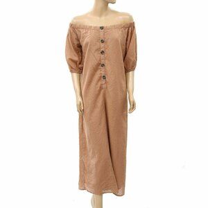 ASOS DESIGN Maternity Off Shoulder Button Front Wide Leg Jumpsuit US-8 M